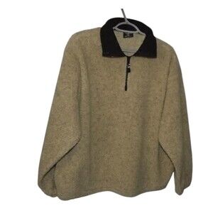 Mens Timberline Colorado Sherpa Pullover 1/4 Zip Size Large Tan Polyester